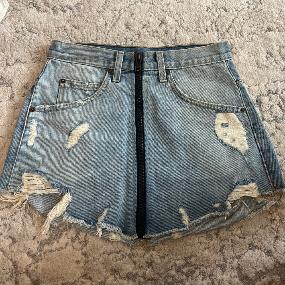 Carmar denim skirt with black zipper